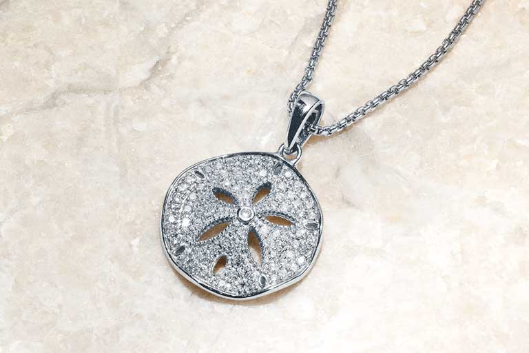 Sand Dollar Necklace In Stone