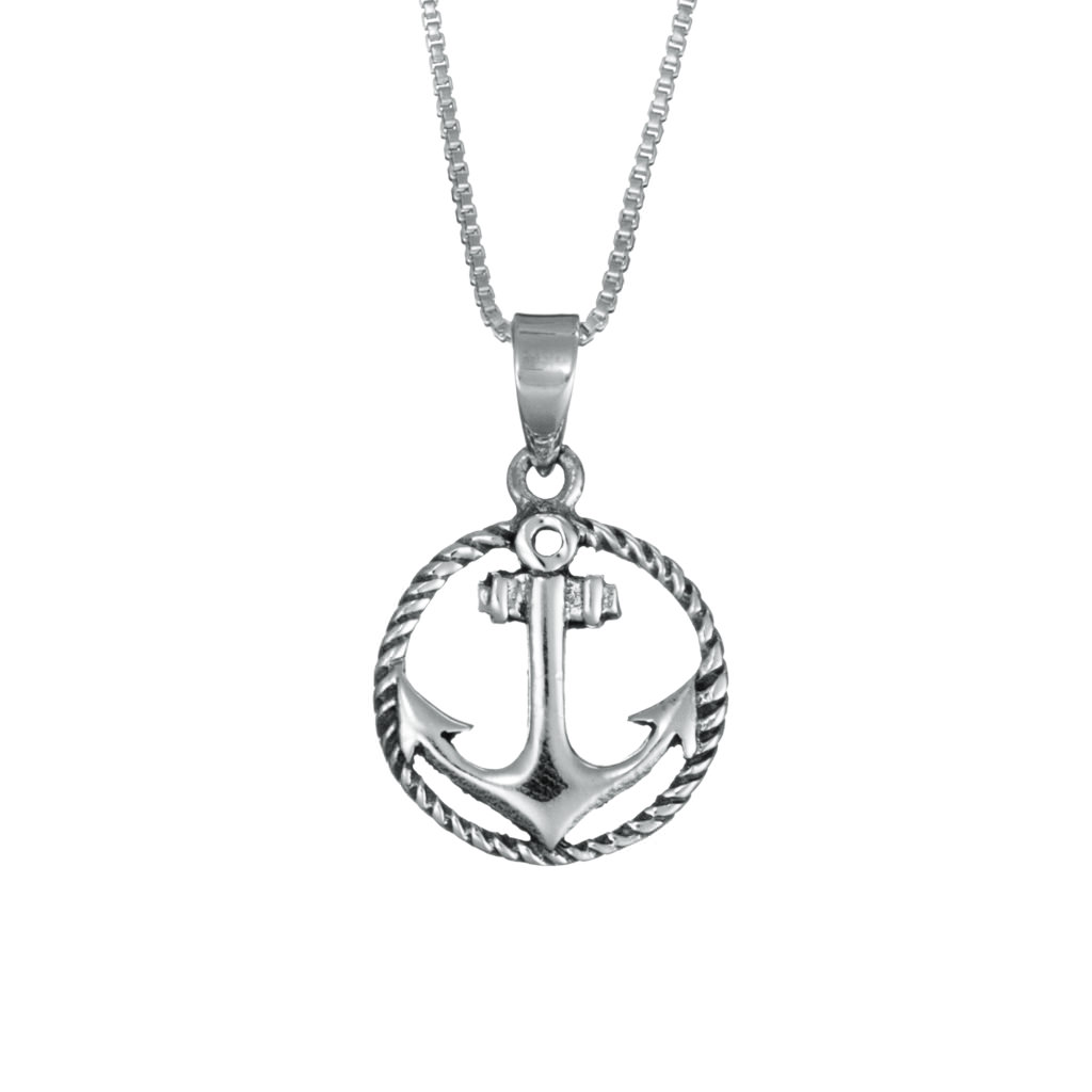 silver anchor necklace