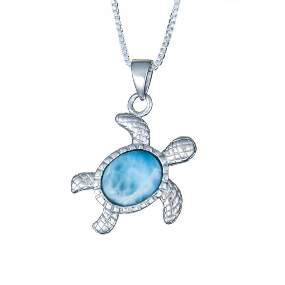 Larimar Turtle Necklace