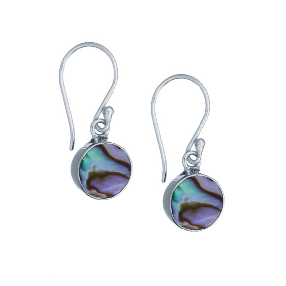 Sterling Silver Abalone Shell Crescent Earrings