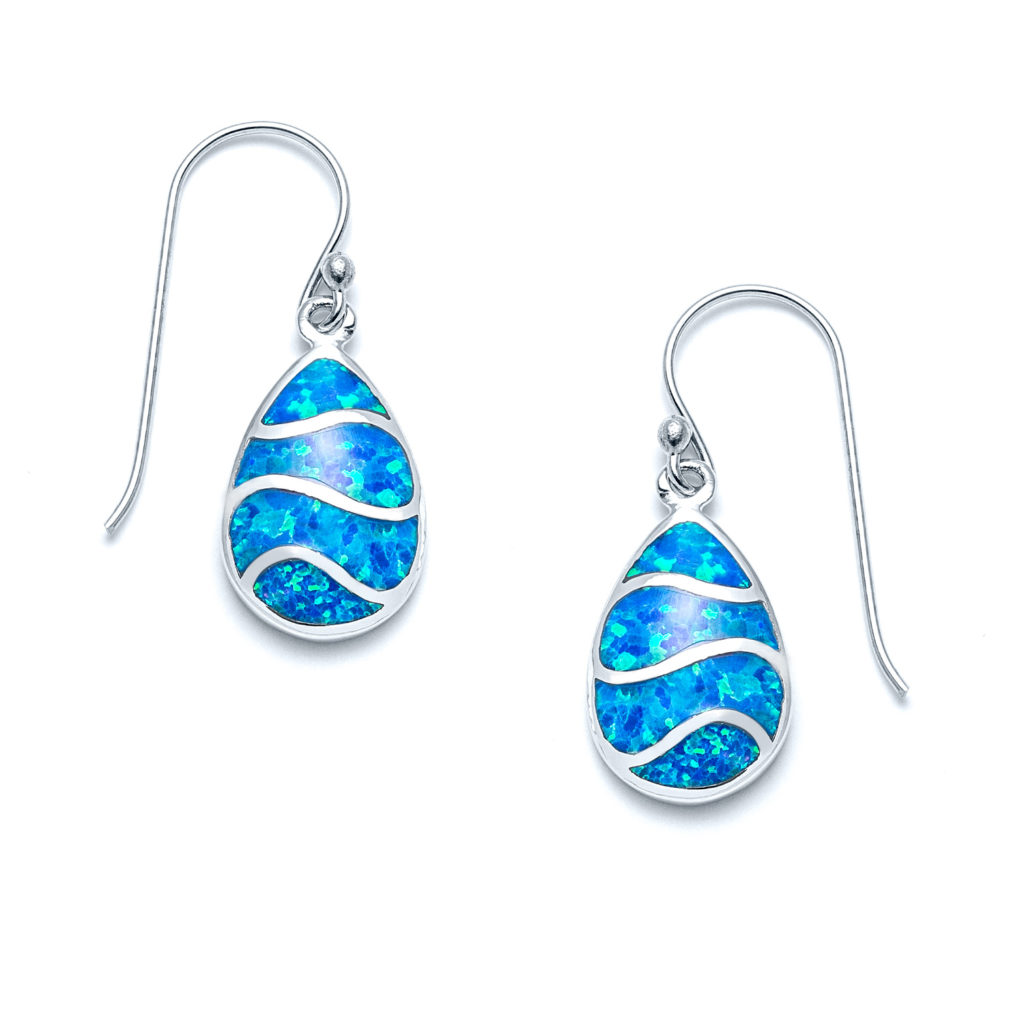 Blue Opal Ocean Drop Earrings In Sterling Silver Landing Company