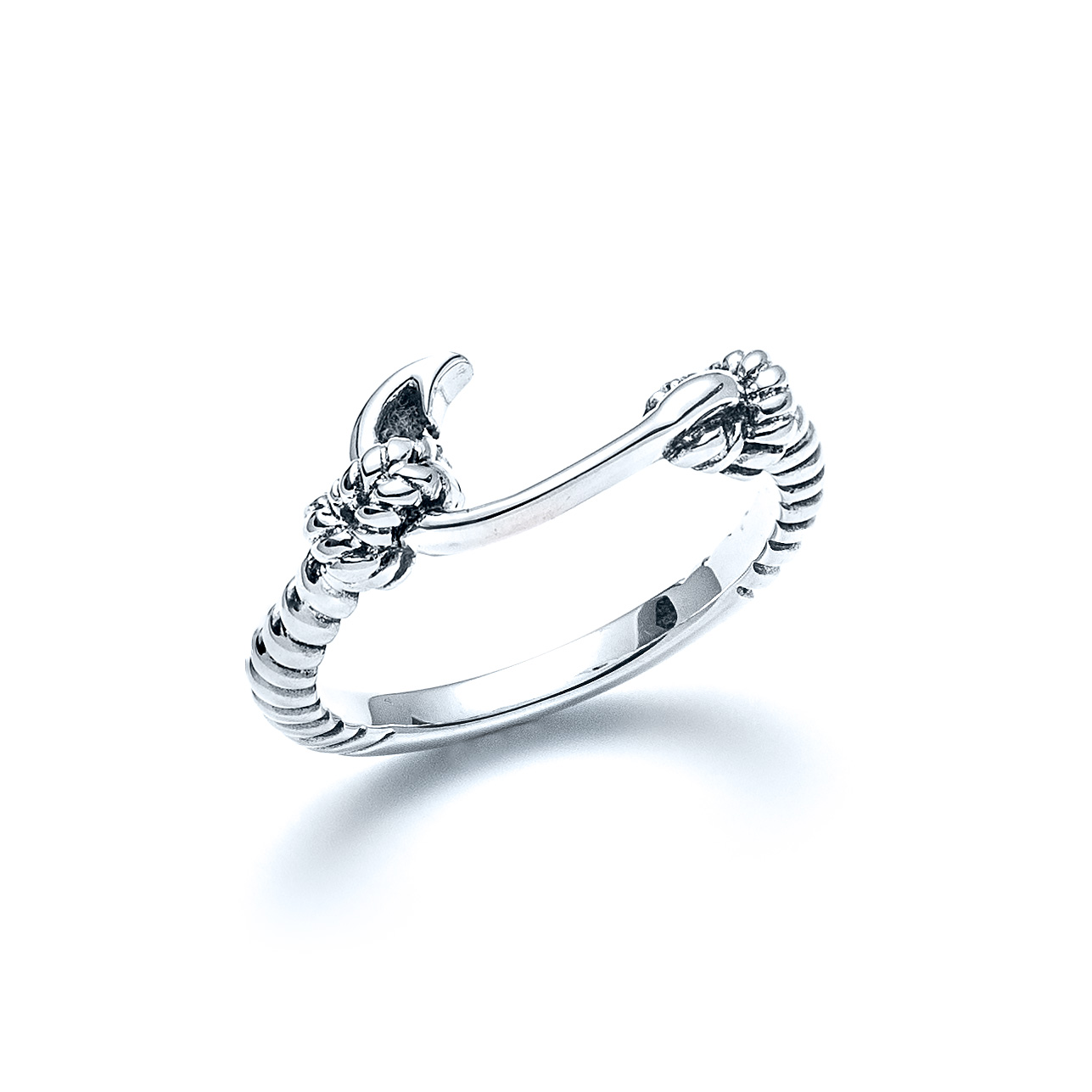 Fish Hook Ring in Sterling Silver