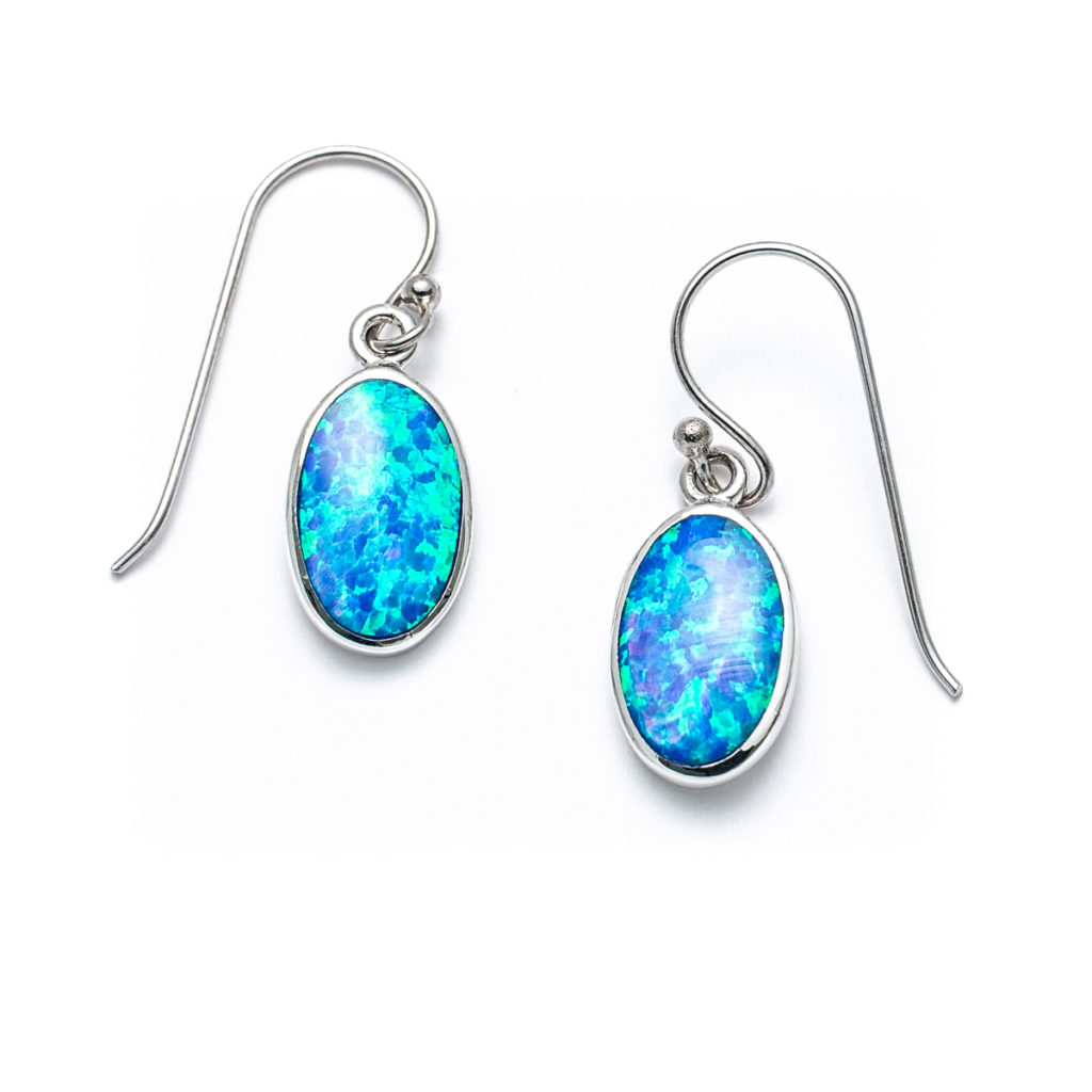 Blue Opal Classic Teardrop Necklace In Sterling Silver Landing Company