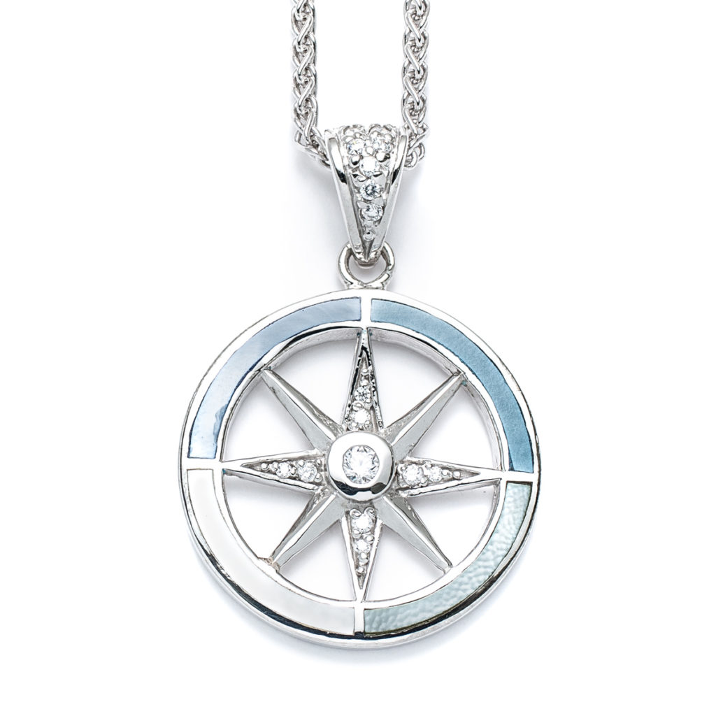 Capri Compass Rose Necklace in Sterling Silver - Landing Company