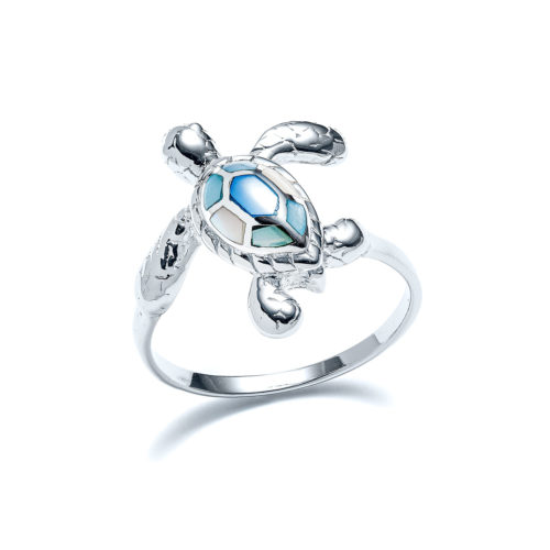 Capri Sideways Sea Turtle Ring in Sterling Silver - Landing Company