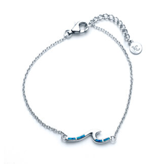 Blue Opal Wave Station Bracelet