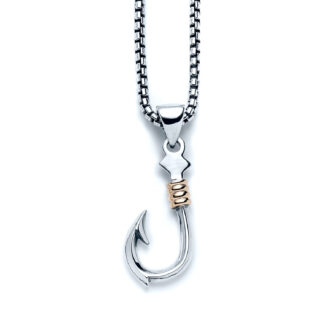 Fish Hook Two Tone Necklace