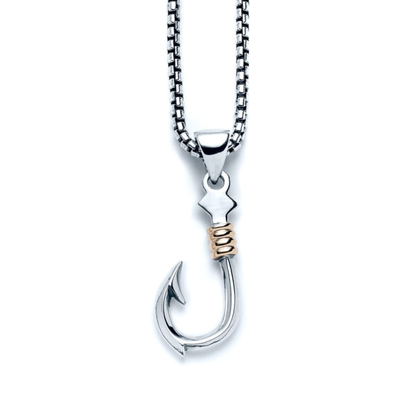 Fish Hook Two Tone Necklace