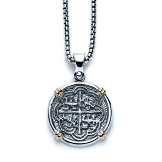 Galleon Coin Necklace with 18k Gold