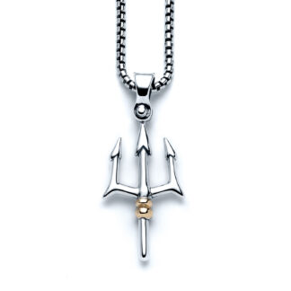 Galleon Trident Necklace with 18k Gold