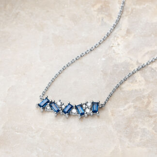 Blue Sapphire Constellation Diamond Necklace